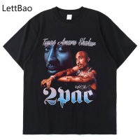 ขนาด2022 2pac ขนาดใหญ่เสื้อยืดแฟชั่น Amaru Shakur Raper/เสื้อยืดสีดำผู้ชายกราฟฟิกสวยงามพิมพ์ลายใส่ได้ทั้งชายและหญิงเสื้อยืดเสื้อคอตตอนขนาด5XL 6XL