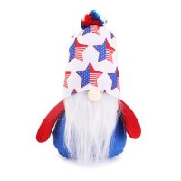 วันประกาศอิสรภาพ Gnome Stars Stripes หมวกรักชาติ Tomte 4th กรกฎาคมของขวัญ Dwarf Elf ห้องครัวฉัตรถาด Decor