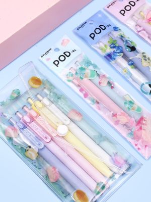 1Pen 3 Refills Japan PLATINUM POD Gel Pen 0.5Mm Black Waterproof Ink Retractable Signature Pen Cheap Kawaii Stationery