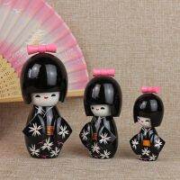 3ชิ้น8-12เซนติเมตรญี่ปุ่น Kokeshi สาวสีดำสีขาวตุ๊กตาไม้12เซนติเมตร10เซนติเมตร8เซนติเมตร