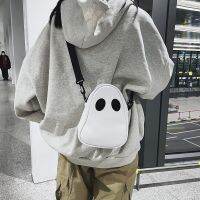 Fashion funny personality backpack fun lovely devil ghost couples clash colors stitching tide PU small capacity backpack 【AUG】