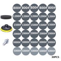 30/15PCS 3inch Polishing Disc Hook Loop Polish Pad Waterproof Sandpaper Gray 800-5000 Grit Assorted for Wet/Dry Polishing