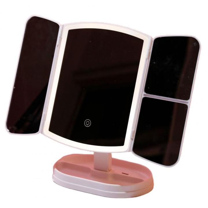 1-set-folding-mirror-stylish-touch-control-led-cosmetic-mirror-desktop-3-sided-folding-makeup-mirror-with-light-daily-use-mirrors