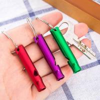 1 Pc Whistle Keychain Small Size Aluminum Emergency Whistle Outdoor Camping Hiking Survival Keychain Survival kits