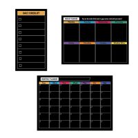 Magnetic Blackboard Refrigerator Chalkboard Calendar Menu Meal Planner Board Premium Blackboard Magnetic Office Notice