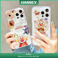 HANNEY สำหรับ iPhone 15 14 13 12 11 Pro Max Plus เคสตัวการ์ตูนน่ารักซิลิโคนนิ่มกันกระแทกชาร์จไร้สายฝาหลังแบบใส CPH-01