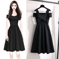 COD SDFGERTYTRRT Korean Fashion Plus Size Black Dress Sexy Off the Shoulder Mini Dress Daily Wear Dress Casual Women Dresses Formal Party Dress