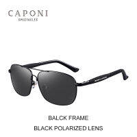 CAPONI Square Polarized Sunglasses Vintage Alloy Eyewear For Men Shades For Masculino Photochromic Driving Goggles UV400 BS10001