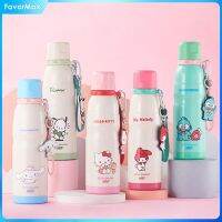 FavorMax ถ้วยกระติกเก็บความร้อนพกพาสเตนเลส316 600มล. สำหรับ Sanrio ถ้วยหมุนได้ค่าสีสูงถ้วยน้ำแนวโน้มแฟชั่นวิทยาเขตหญิง