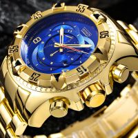 Temeite Golden Watch Men Luxury Brand Big Dial Gold Men Wristwatches Waterproof Business Men Wrist Watch Relogio Masculino 2021