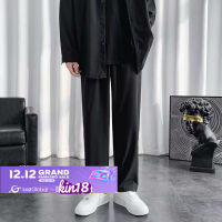 กางเกงขายาว【kin18】กางเกงผู้ชาย slack กางเกงสบายกางเกงขายาว 2811-black
