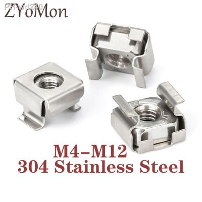 2/5/10/15pcs M4 M5 M6 M8 M10 M12 A2-70 304 Stainless Steel Square Clip Floating Cage Nut for Server Cabinet Shelf Rack Mount