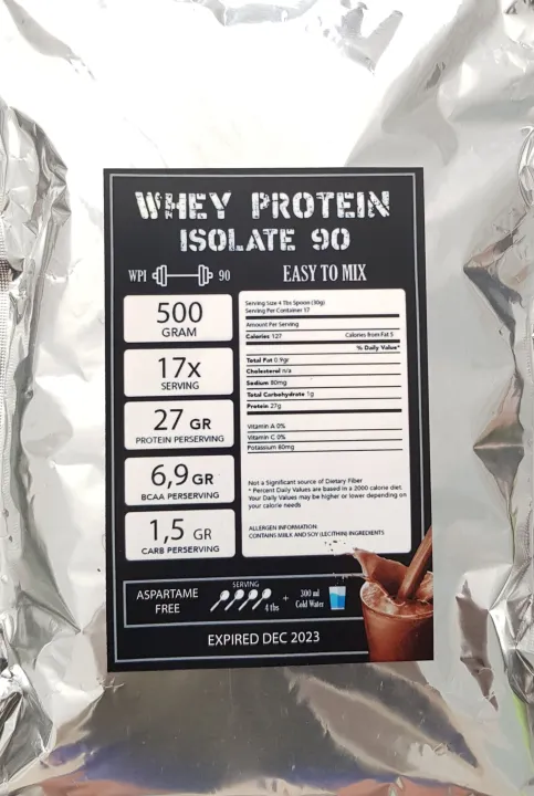 (BISA COD) Whey Protein Isolate (Coklat) 500gr WPI90