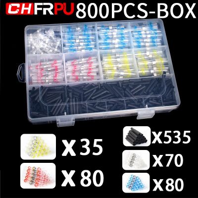 800Pcs-BOX Waterproof welding heat shrinkable wire connector soldering sleeve  Crimp wire terminal kit marine insulation Electrical Circuitry Parts