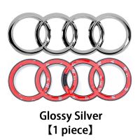 175mm รถด้านหน้า Grille Emblem สติกเกอร์ 4 แหวนโลโก้อัตโนมัติด้านหลังป้ายสำหรับ Audi A4 A6 Q7 Q5 Q3 TT A4L A6L