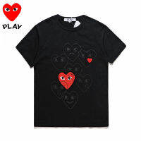 ❤【ในสต็อก】❤Original Comes Des Garcons ผ้าฝ้ายคอกลมสั้นเล่น CDG เสื้อยืดแขนสั้นสำหรับทั้งหญิงและชายหลวมและใส่สบายสีดำ