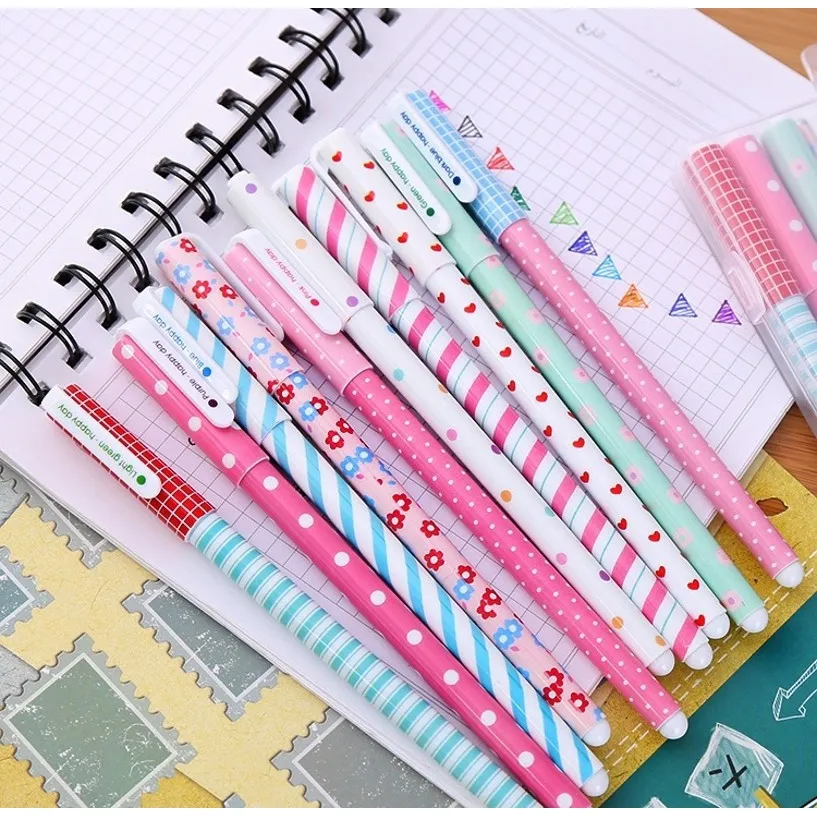 10pcs/lot Cute Office School Accessories 0.38mm Pen Nice Gel Pens Colorful  Gift