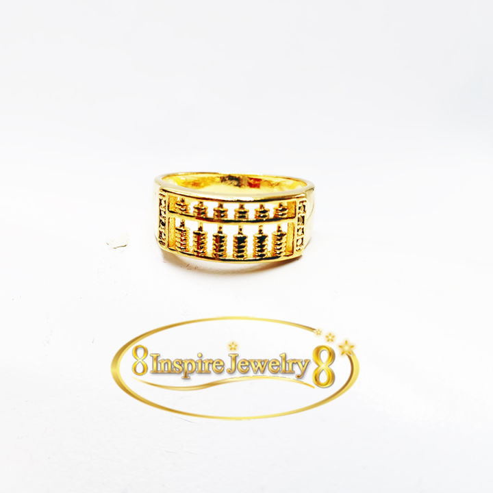 inspire-jewelry-แหวนทองลายลูกคิด-แหวนบุคลิกภาพโชคดีสร้างสรรค์ชุบทอง-18k-ลูกคิดเปิดแหวนสำหรับผู้ชายและผู้หญิง-หุ้มทอง-พร้อมกล่อง