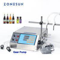 ZONESUN Liquid Filling Machine ปั๊มเกียร์หัวสองชั้นแบบกึ่งอัตโนมัติขวดพลาสติกเครื่องบรรจุน้ำน้ำหอมน้ำผลไม้นมเครื่องบรรจุของเหลว