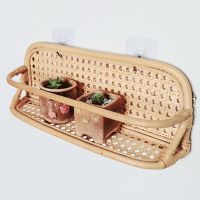 【CW】 Shelf Organizer Rack   Rattan Wall Mount Storage - Aliexpress