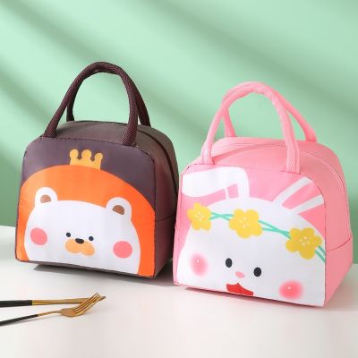 Cartoon Animal Thermal Bag Student Lunch Box Portable Lunchbox Large Capacity Thickened Aluminum Foil Lunch Bag