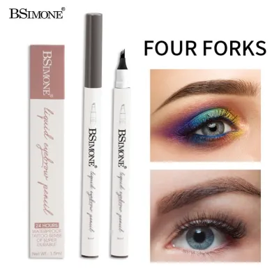 4 Colors Microblading Eyebrow Tattoo Pen 4 Head Fine Sketch Liquid Eyebrow Pencil Waterproof Tattoo Eye Brow Pen Smudge proof