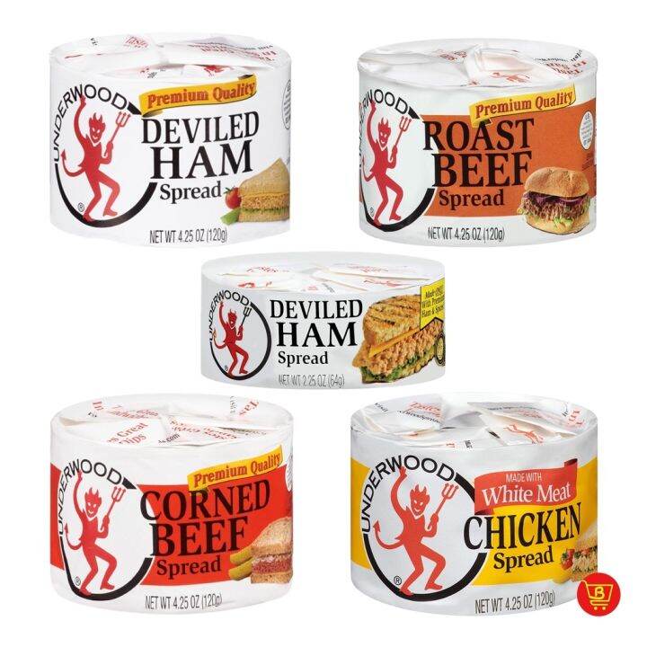 Underwood Canned Meat Spreads (Deviled Ham Roast Beef Corned Chicken