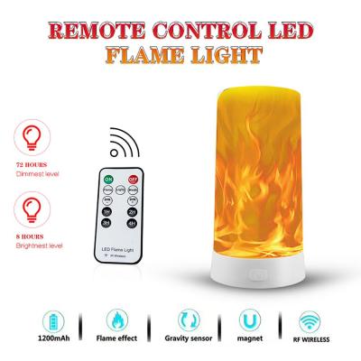 Flame Lamp with gravity sensing effect IR Wireless Remote &amp; Timer USB Rechargeable LED Flame Effect Candle 4 Modes Lantern