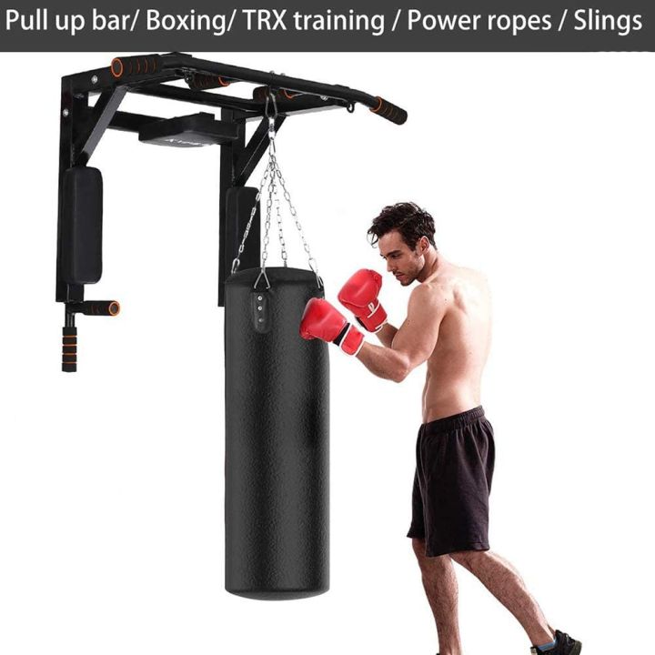 Heavy Duty Pull Up Bar Dip Bar Foldable Multifunctions Wall Mounted for