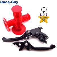 Alloy Black Folding ke Clutch Lever + Red Throttle Handle Grips For CRF50 SSR Thumpstar TTR KLX Chinese Pit Dirt Trail Bike