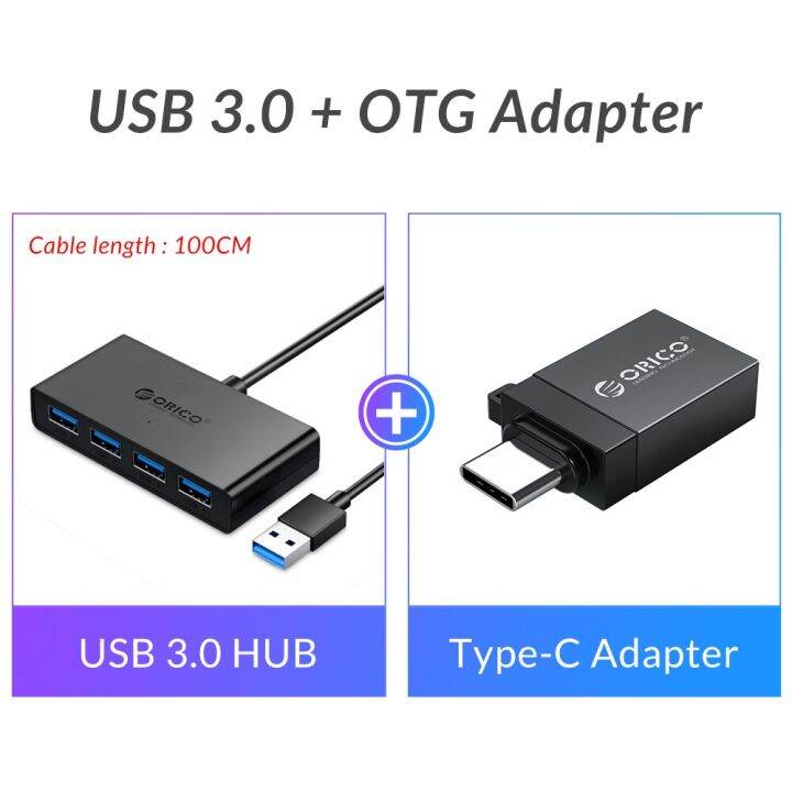 orico-4พอร์ต-usb-3-0-splitter-usb-ฮับกับ-micro-พอร์ตไฟฟ้า-usb-ความเร็วสูงหลายระดับ-otg-อะแดปเตอร์สำหรับคอมพิวเตอร์อุปกรณ์แล็ปท็อป-feona