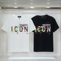 à➩➢Dsquared เสื้อยืดแขนสั้น พิมพ์ลายโลโก้ตัวอักษร 2 High Street แฟชั่นฤดูร้อน