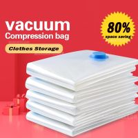 Vacuum Storage Bags With Valve Transparent Folding Compressed Space Saving Travel Seal Packet Organizers for Towel Cloth Blanket