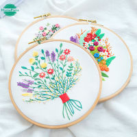 PM New diy handmade beginner European embroidery bouquet fabric simple 3D cross stitch ribbon embroidery hanging painting Su embroidery, home decoration