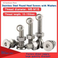 304 Stainless Steel Countersunk Head Socket Head Screw/Nut/Flat Washer/Spring Washer CombinationM8-M16 1Pcs Nails  Screws Fasteners