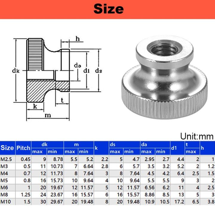 m3m4m5m6m8m10-304stainless-steel-hand-nut-gb806-high-head-knurled-thumb-through-hole-blind-hole-nut-advertising-decorative-nail-nails-screws-fasteners