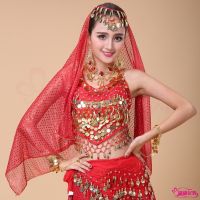 [COD] New dance performance costumes scarves belly highlights Phnom Penh coin headdress veil