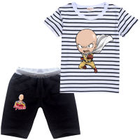 ONE PUNCH-MAN ฤดูร้อนกางเกงขาสั้นชุดเสื้อแขนสั้นสำหรับเด็กหญิงเสื้อยืด8673ลายแฟชั่น All-Match บุคลิกภาพใหม่เด็กแขนสั้นเสื้อผ้า Causal ชุดสูทแฟชั่น