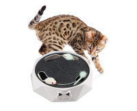 ไฟฟ้าของเล่นแมวสมาร์ท Teasing Cat Stick เกมบ้า Spinning Turntable แมวจับเมาส์ Donut หมุนอัตโนมัติของเล่นแมว