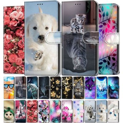 「Enjoy electronic」 Flip Phone Case For Alcatel 1 1A 1B 1C 1L 1S 1SE 1V 3V 2021 2020 2019 2018 Kids Phone Bags Dog Cat Tiger Flower Wallet Capa D08F