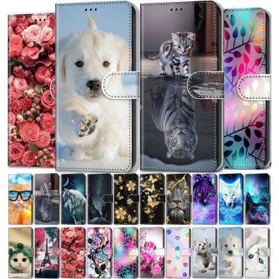 「Enjoy electronic」 Flip Phone Case For Alcatel 1 1A 1B 1C 1L 1S 1SE 1V 3V 2021 2020 2019 2018 Kids Phone Bags Dog Cat Tiger Flower Wallet Capa D08F