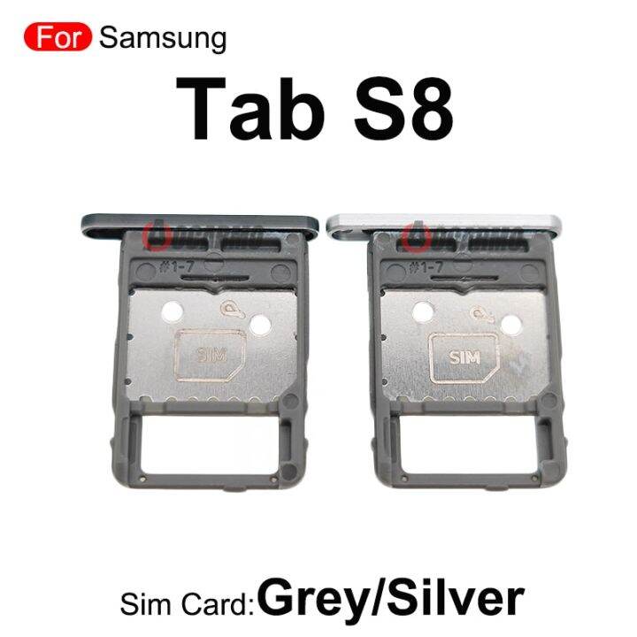 สีดำ-สีเงินสำหรับกาแลคซี่แท๊ป-s8-tabs8-sm-x700-x800-x806ซิมการ์ด-microsd-ถาดใส่ซิมอะไหล่ทดแทน