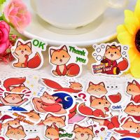 [LWF HOT]∋☒○ 40pcs kawaii Cute fox stickers Decoration Adhesive Stickers for the diary Stickers Diary notebook Scrapbook Stationery Stickers