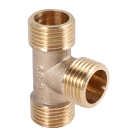 Brass T Shape Water Fuel Pipe Equal Male Tee Adapter Connector 1/2" Thread