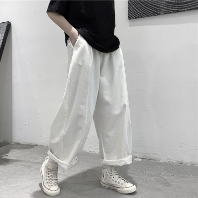 Yohji Yamamoto กางเกงขากว้างสีขาวผู้หญิงเอวสูงหลวมฤดูใบไม้ร่วงใหม่สีเข้มสไตล์ญี่ปุ่นกางเกงตรงน้ำ