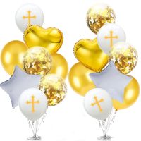 Balloon Easter Bless Cross Easter Balloons Party Easter Decoration Ballon Baptism Forked Holy Communion Favors Christen Decotion Balloons
