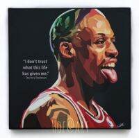 Dennis Rodman เดนนิส ร็อดแมน Basketball บาสเก็ตบอล รูปภาพ​ติด​ผนัง​ pop art​ พร้อมกรอบและที่แขวน กรอบรูป​​ นักกีฬา ของขวัญ​​ แต่งบ้าน