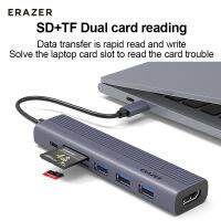 ERAZER pembaca kartu tf/SD multifungsi Dok ekspansi typec 7-in-1 USB 3.0 kecepatan tinggi