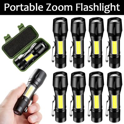 Built In Battery XP-G Q5 Zoom Mini LED Flashlight Waterproof Strong Light Torch Portable Camping Light 3 Modes Flashlight Power Points  Switches Saver