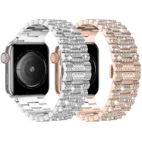 Womens Diamond Strap For Apple Watch Ultra Band 8 49mm 44mm 40mm 41mm 45mm Metal Correa Bracelet iWatch Series 7 6 Se Watchband Straps